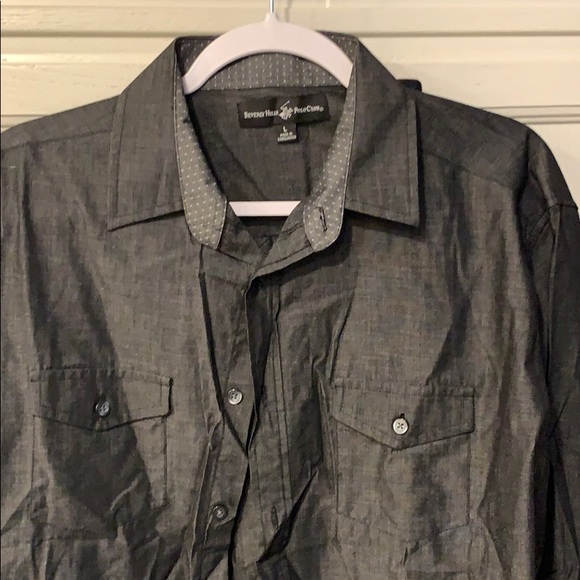 Dark Gray Long Sleeve Button Up - Picture 3 of 3